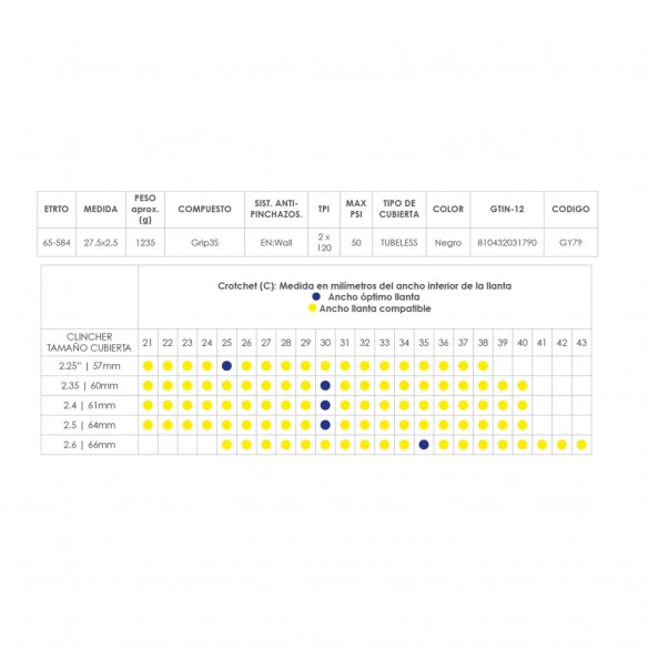 Cubierta Newton MTF Enduro 27.5x2.5 TLC Neg