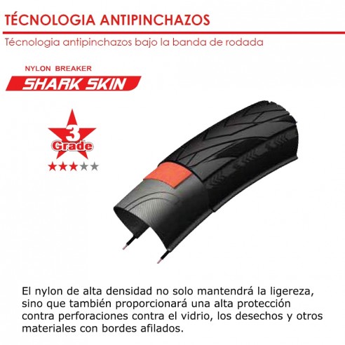 Cubierta Mini Shark Ríg. 700X28C