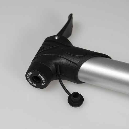 Hinchador Mini Aluminio Válvula Automática Plata