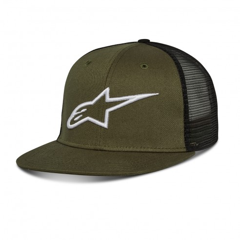 Gorra plana Corp Trucker Vrd militar/Neg