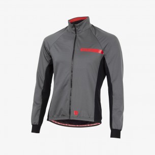 Chaqueta ciclismo unisex Malefic gris, negra y roja