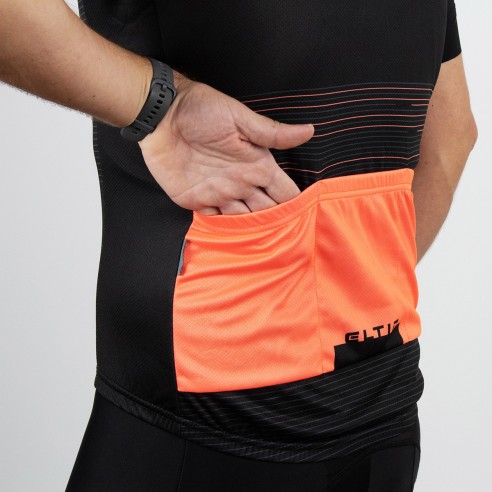 Maillot ciclismo Futurism negro y coral