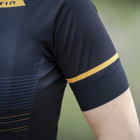 Maillot ciclismo Futurism negro y mostaza