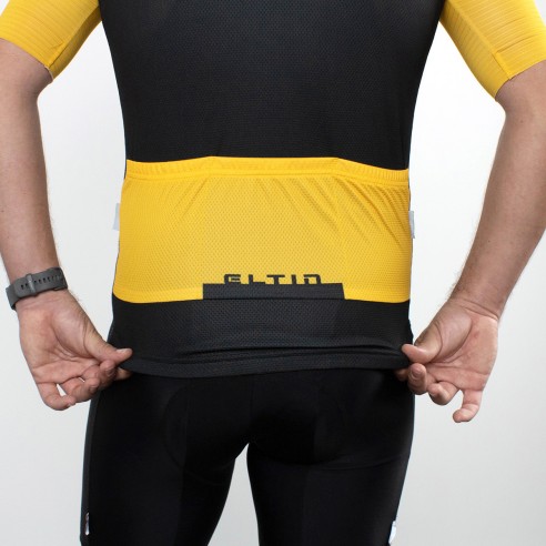 Maillot ciclismo Resistance negro y mostaza