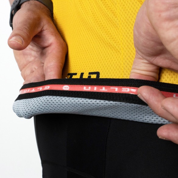 Maillot ciclismo Resistance negro y mostaza